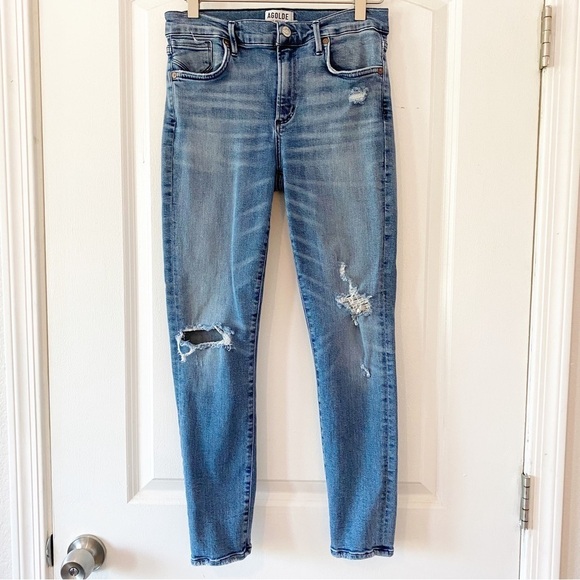 AGOLDE Sophie High Waist Distressed Skinny Jeans - Picture 1 of 10